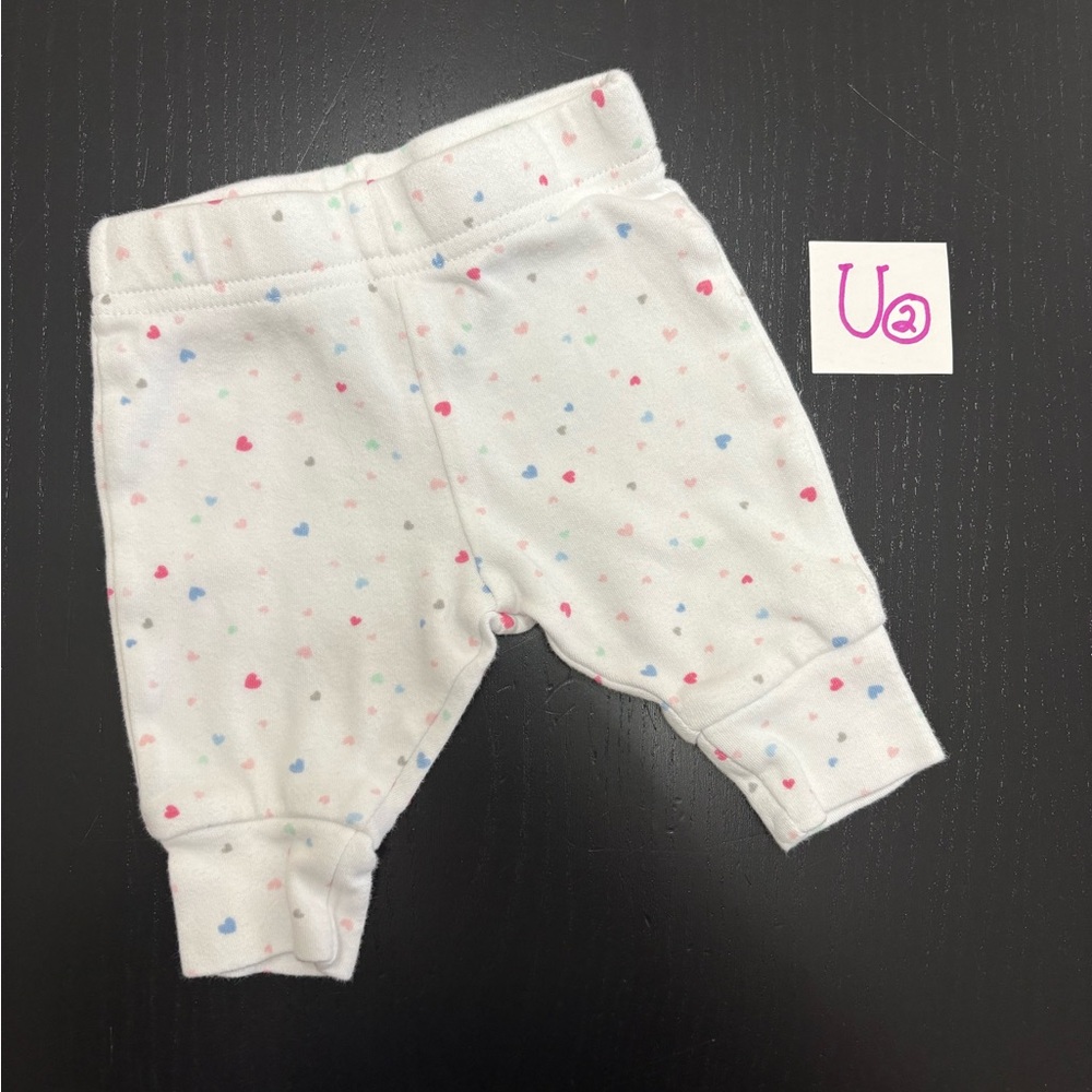 ⭐️4/$5.00⭐️—White Baby Pants with Colorful Hearts
